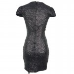 Sexy Sequin Dress Women Party Dresses Black Gold Vestidos De Fiesta Deep V Neck Bodycon Clubwear Novelty Woman Clothes 2017 