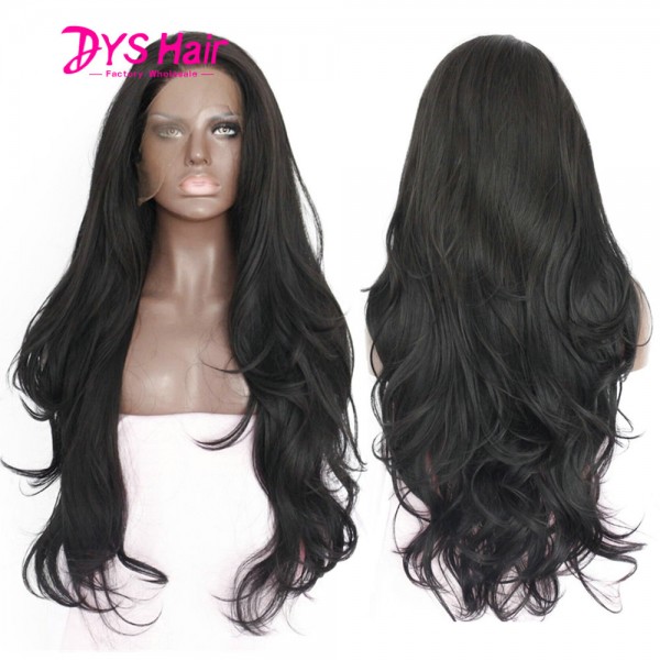 Sexy Synthetic Lace Front Wigs For Women Natural Black Long Body Wave Fluffy Sintetico Perruque Peruca Front Lace Femmle Wig 