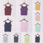 Sexy Women V Neck Sleeveless Knitted Tops Shirt Spaghetti Strap Short Tops H34