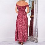 Sexy strapless beach summer dress sundresses Vintage tunika maxi dress Boho floral women split long dress vestidos de fiesta