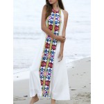 SheIn Women Summer Long Dresses Casual Multicolor Sleeveless Placement Print Keyhole Back Beach Wear Loose Maxi Dress