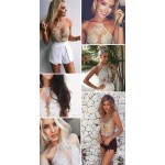 Sheer Embroidery Halter Crop Top Women Cropped Tank Blouse blusa Blouse Casual Sexy Lace Camis ropa mujer veste femme Boho Gypsy