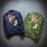 Sherhure Spring Bomber Jacket Women Chaquetas Mujer Flower Embroidery Couples Jacket Coat Women Oversize Casaco Thin Outwear