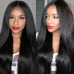 Silk Straight Lace Front Human Hair Wigs 250% Density Full Lace Human Hair Wigs For Black Women Brazilian Virgin Hair Wig