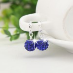 Silver Color Circular Drop Earrings female Models Shamballa Fashion Jewelry Lovely Wild Super Flash Retro Crystal Jewelry 