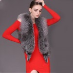 Silver Fox Fur Vest for women Real Fox Fur coat women Noble fashion luxury genuine Fur coat women QS-95