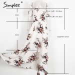 Simplee Boho style long dress women Off shoulder beach summer dress new year Vintage chifon white maxi dress vestidos de festa