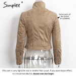 Simplee Faux leather suede outerwear & coats Short slim basic jackets female jacket coat women Winter 2016 autumn streetwear