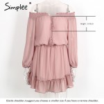 Simplee Ruffle fringe sexy dress vestido de festa Short chifon vintage dress women Off shoulder long sleeve beach summer dress