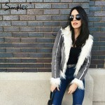 Simplee faux fur coat women fur jacket Long sleeve female outerwears jackets 2016 autumn winter hairy overcoat shearling jacket