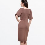 Sisjuly  summer sheath dress bodycon women  lantern sleeve knee-length dresses sheath dress