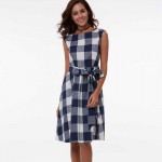 Sisjuly Plaid Vintage Dress 2017 spring Summer party Dress blue and pink v neck Women Dress Plaid female vintage Dress