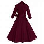 Sisjuly Vintage women autumn dress 1950s festa Dress half sleeve turn down collar A line elegant Party Dresses Vintage Dress