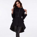 Sisjuly Women Coat Black Overcoat Corset Hooded Long Sleeve Women Thick Long SLeeve Loose Women's Overcoat