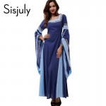 Sisjuly medieval dress light blue vintage style gothic dress floor length women cosplay dresses retro long medieval dress gown