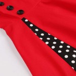 Sisjuly vintage dress 2017 spring summer women red polka dots patchwork sleeveless botton 1950s female elegant vintage dress