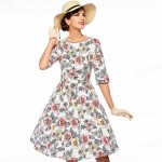 Sisjuly vintage dress floral print dress flower autumn winter elegant 50s rockabilly dresses 4XL vestido de festa women dresses