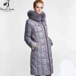 Snow Classic Women's Winter Jacket 2016 Coat Plus Size 6xl Jacket Real Fox Fur Collar Down Jacket close-out stock 12278a