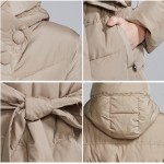 Snow Classic Women's Winter Jacket 2016 Sashes Thick Long Jacket Women Coat Hood Parka 16201A