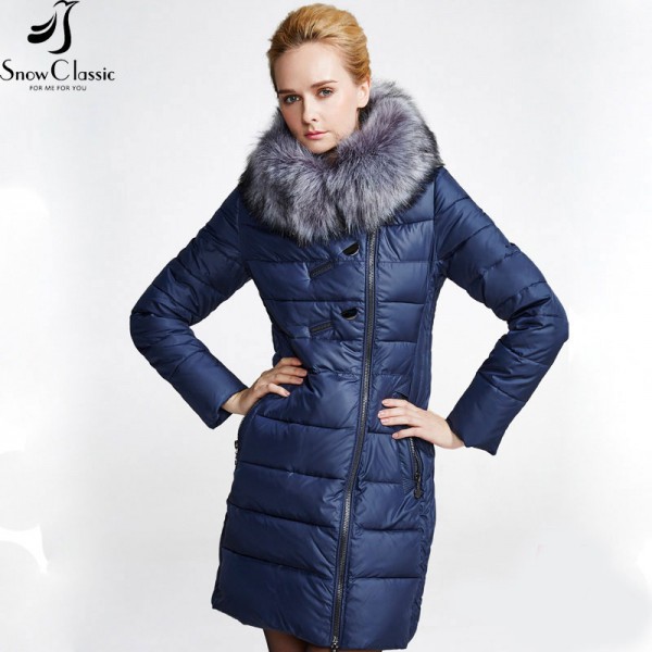 Snowclassic Women's Winter Jacket 2016 Faux Fur Collar Jacket Padded Hooded Winter Jacket Women 14220am