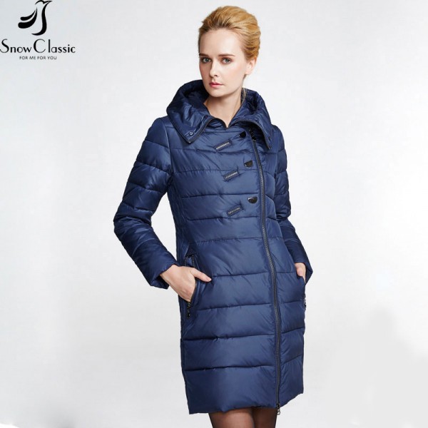 Snowclassic Women's Winter Jacket 2016 Thick Long Coats Women Hooded Padded Jacket Women Winter Coat 14220am