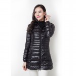 Snowka Female Warm Winter Jacket Women Coat Thin Brand 90% White Duck Down Parka Ultra-light Down Jacket Long Elegant Outwear