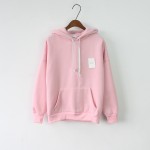 Solid Hooed Hoodies for Women 2017 Hot Sale Korean Pocket Casual Fitness Pullovers Leisure Sweatshirts Drawstring 6 Candy Color