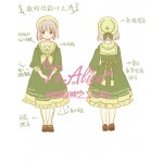 Song for Leaves Cute Girls Vintage Dolly Pale Green Dress Letters & Leaf Embroidery Winter Long Sleeve Lolita Dress with Bow