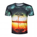 Space Galaxy T-shirt Men/Women Harajuku Hip hop Brand T-shirt 3d Print Nightfall Tree Summer Tops Tees T shirt 2017 ZOOTOP BEAR