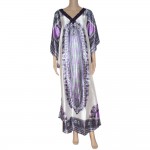 Sparkly dashiki print women dress african traditional dashiki print plus size fashion bazin party dress for lady