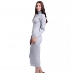 Sparsil Women Winter Cashmere Blend Turtleneck Long Dress Autumn Lady Sexy Club Dresses Elegant Female Evening Party Vestido