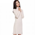 Sparsil Women's Spring Cashmere Blend Turtleneck Knitted Dress Elegant Female Full Sleeve Vintage Mini Dresses