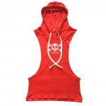 Sportswear Bodybuilding Stringer Sleeveless Skull Hoodies Men Hoodie Fitness Fashion Sweatshirt  Muscle Clothes