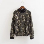 Spring 2017 camouflag embroidery bomber jacket women basic coats military baseball outwear jaquetas plus size