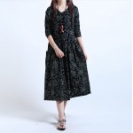 Spring Autumn Women long dress Ladies Vintage LITERATURE loose Cotton Linen plus size 2018 Vestidos Robe Dresses