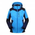 Spring Autumn Women's Softshell Hooded Jackets Coat Windproof Waterproof Zipper Pockets Casual Female Clothing