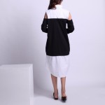 Spring New Style Fashion Design 2017 Women's Shirt Dress Long Sleeves Strapless Shirt Dress