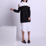 Spring New Style Fashion Design 2017 Women's Shirt Dress Long Sleeves Strapless Shirt Dress