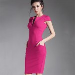 Spring Sexy red black Deep V bodycon bandage Business work office Party Pencil sheath vintage women summer casual dress 521