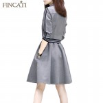 Spring Summer Dress Women 2017 Fincati New Turn-Down Collar Black Stripes Full Sleeve Sweatshirt Dresses Vestidos de Festa