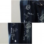 Spring Winter Plus Size Korean Painting Denim Jeans Jacket XL XXXL 5XLCartoon Print Large Size Painted Pattern Jean Coat