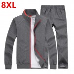 Spring and autumn fat XL lovers'suits suit fat cotton jacket trousers sportswear Pangge male tide Jacket and trousers