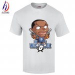 Star Russel Westbrook Cartoon Funny T shirt Men's 2017 Fashion Cotton T-shirt Men Short Sleeve O Neck Top,GT174