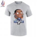 Star Russel Westbrook Cartoon Funny T shirt Men's 2017 Fashion Cotton T-shirt Men Short Sleeve O Neck Top,GT174