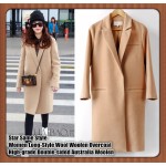 Star Same Style,Women Long-Style Wool Overcoat,High-grade Double-sided Australia Woolen Coat,Big Collar,Big Yards,Slim Outwear