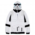 Star Wars Stormtrooper Jacket Cosplay Costume Man Winter Hoodies White Sweatershirt Halloween Uniform Top 