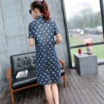 Stars Pattern Vestidos Summer Dress 2018 Loose Vintage Denim Dress Shirt Women Print Jeans Dresses For Woman