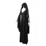 Steampunk knitting jacquard vintage famale gothic long hooded dress cultivate one's morality show thin witch dresses