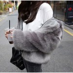 Stylish Loose Hooded Faux Fox Fur Jackets New Winter Woman Loose sleeve Keep Warm Faux Fur Thick Coat Outerwear 