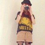 Summer 2017 casual t shirt women Nirvana smiley face letters print black hip hop punk t-shirt tops women tees Plus size